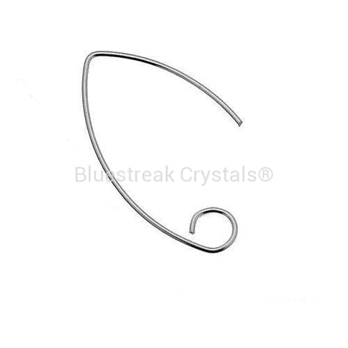 Sterling Silver (925) Marquise Ear Wire-Findings For Jewellery-29mm - Pack of 1 Pair-Bluestreak Crystals
