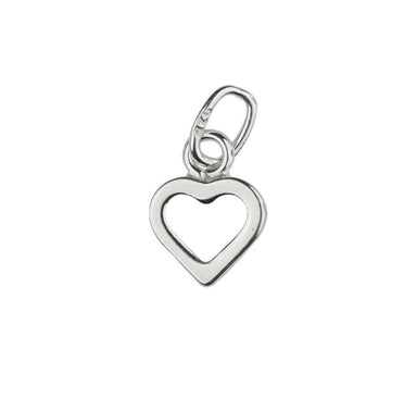 Sterling Silver (925) Open Heart Charm - Bluestreak Crystals