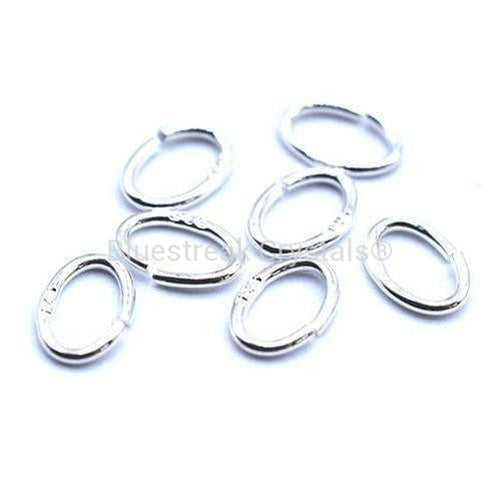 Sterling Silver (925) Oval Open Jump Rings-Findings For Jewellery-6mm - Pack of 10-Bluestreak Crystals