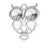 Sterling Silver (925) Owl Pendant Setting For Rivoli Chatons-Findings For Jewellery-21mm - Pack of 1-Bluestreak Crystals