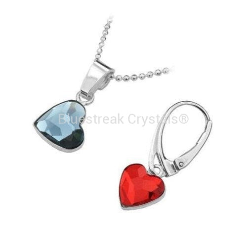 Sterling Silver (925) Pendant Setting For Heart Shaped Flatbacks-Findings For Jewellery-12mm - Pack of 1-Bluestreak Crystals