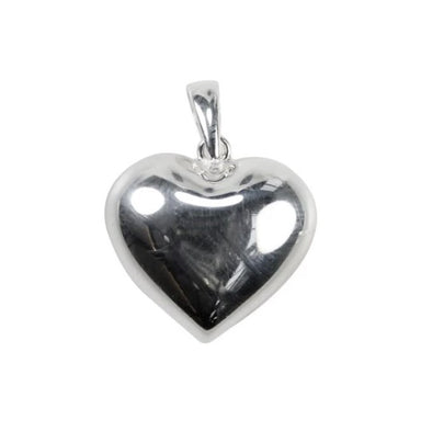 Sterling Silver (925) Puffed Heart Charm - Bluestreak Crystals