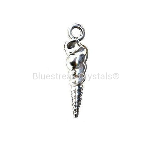 Sterling Silver (925) Sea Shell Charm-Findings For Jewellery-17mm - Pack of 1-Bluestreak Crystals
