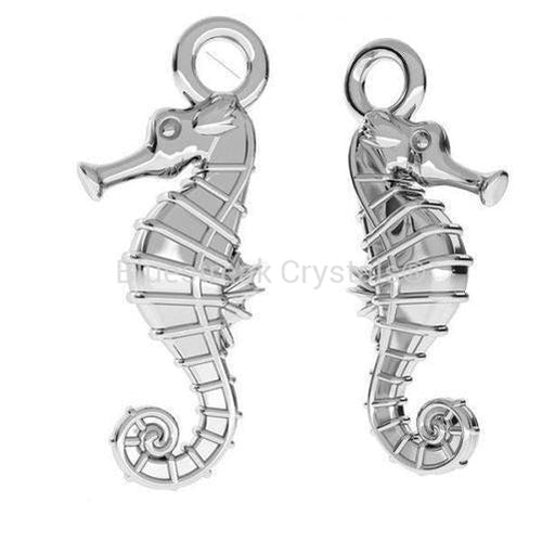 Sterling Silver (925) Seahorse Charm-Findings For Jewellery-16mm - Pack of 1-Bluestreak Crystals
