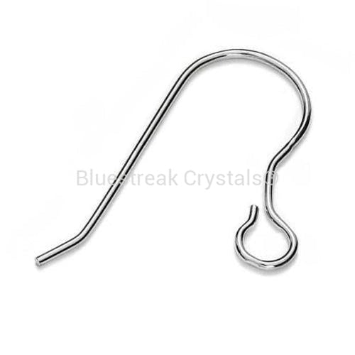 Sterling Silver (925) Shepherds Crook Ear Wires-Findings For Jewellery-20mm - Pack of 1 Pair-Bluestreak Crystals