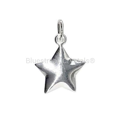 Sterling Silver (925) Star Charm-Findings For Jewellery-12mm - Pack of 1-Bluestreak Crystals