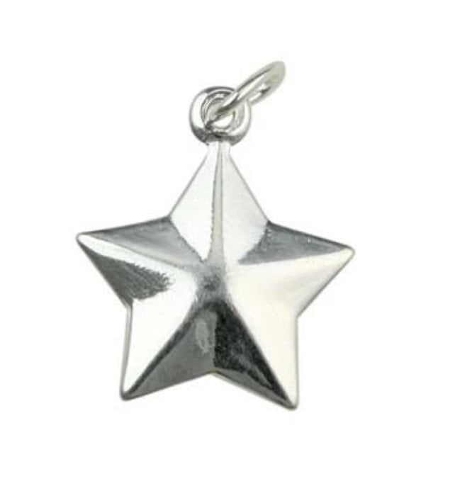 Sterling Silver (925) Star Charm - Bluestreak Crystals