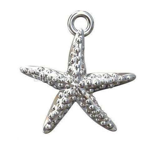 Sterling Silver (925) Starfish Charm-Findings For Jewellery-16mm - Pack of 1-Bluestreak Crystals