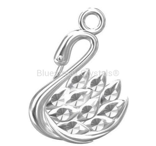Sterling Silver (925) Swan Pendant Setting for Chatons-Findings For Jewellery-29mm - Pack of 1-Bluestreak Crystals