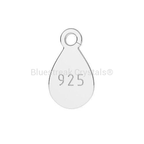 Sterling Silver 925 Tag Charm-Findings For Jewellery-9mm - Pack of 1-Bluestreak Crystals