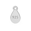Sterling Silver 925 Tag Charm - Bluestreak Crystals