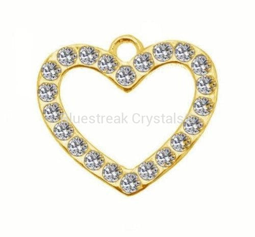 Sterling Silver Heart Pendant Setting for PP8 Chatons-Findings For Jewellery-15mm - Pack of 1-Bluestreak Crystals