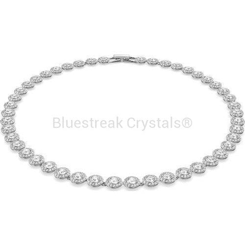 Swarovski Angelic Necklace Round Cut White Rhodium Plated-Swarovski Jewellery-Bluestreak Crystals