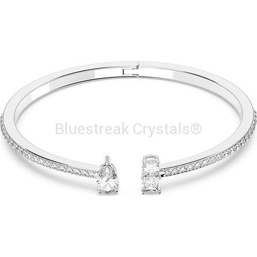 Swarovski Attract Cuff Mixed Cuts White Rhodium Plated-Swarovski Jewellery-Bluestreak Crystals