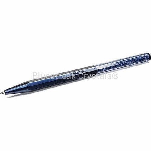 Swarovski Ballpoint Pen Octagon Shape Blue Lacquered-Swarovski Accessories-Bluestreak Crystals