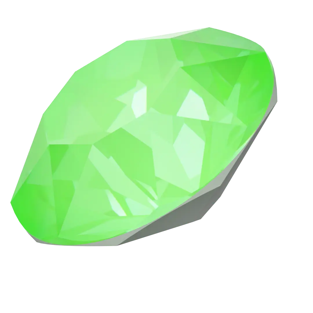 Swarovski Chatons Round Stones (1028 & 1088) Crystal Electric Green Ignite UNFOILED - Bluestreak Crystals