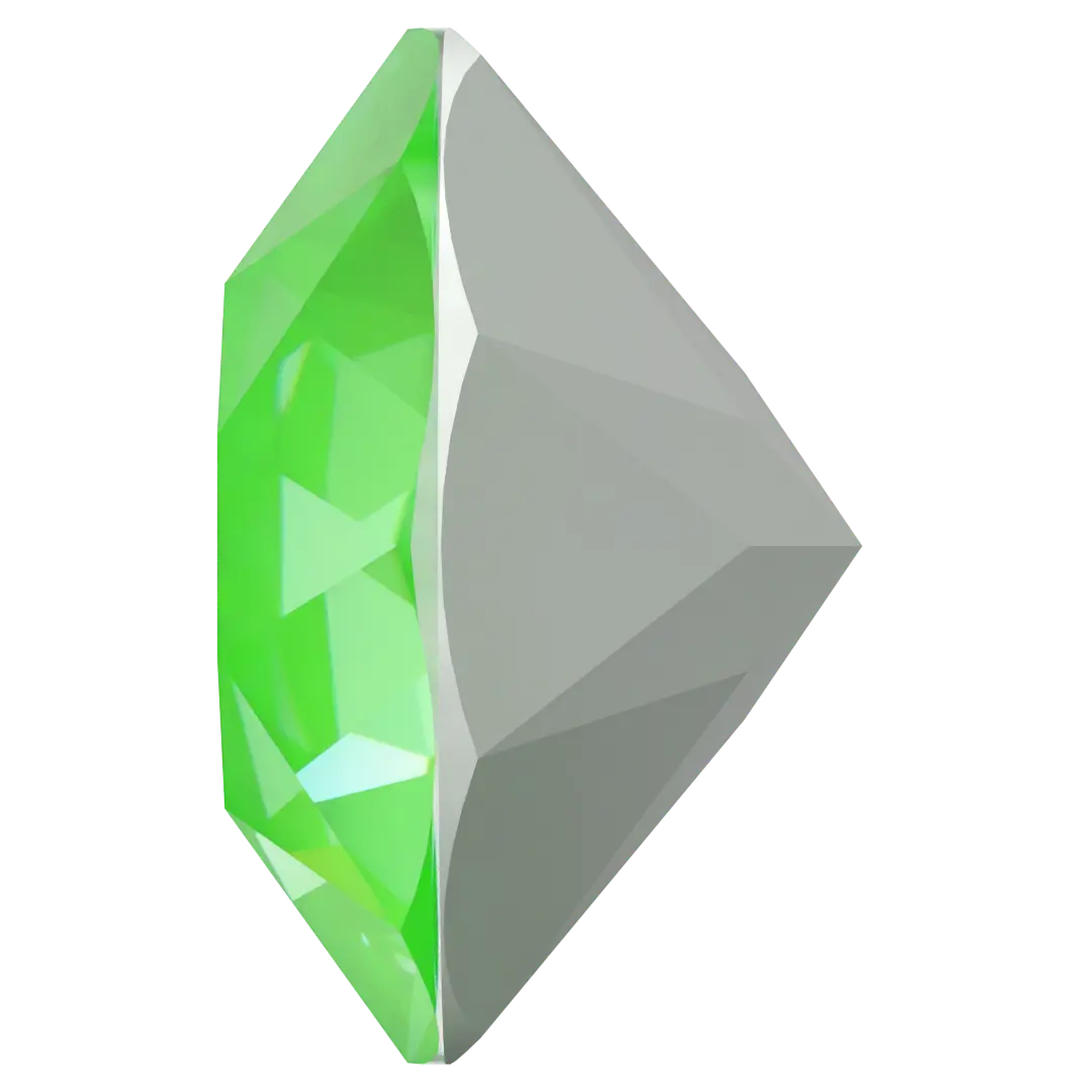 Swarovski Chatons Round Stones (1028 & 1088) Crystal Electric Green Ignite UNFOILED - Bluestreak Crystals