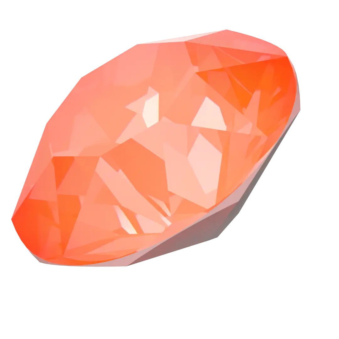Serinity Chatons Round Stones (1028 & 1088) Crystal Electric Orange Ignite UNFOILED - Bluestreak Crystals