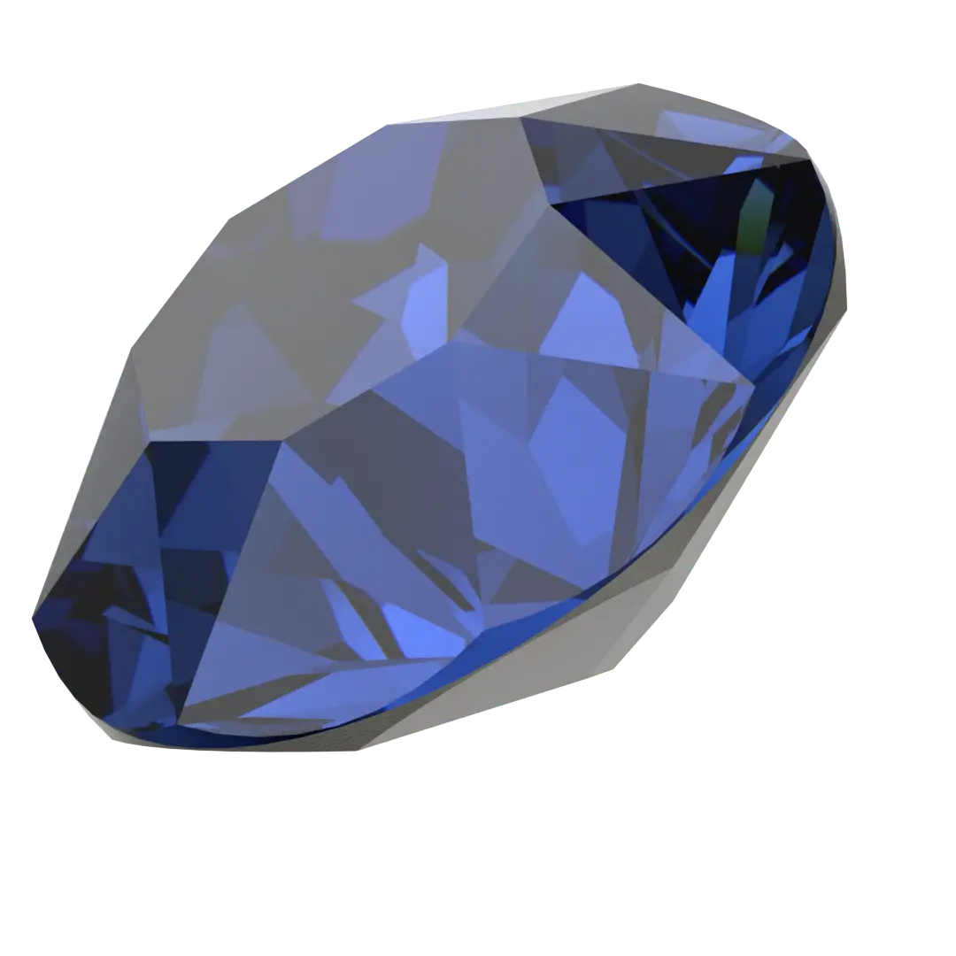 Swarovski Chatons Round Stones (1028 & 1088) Recreated Dark Sapphire - Bluestreak Crystals