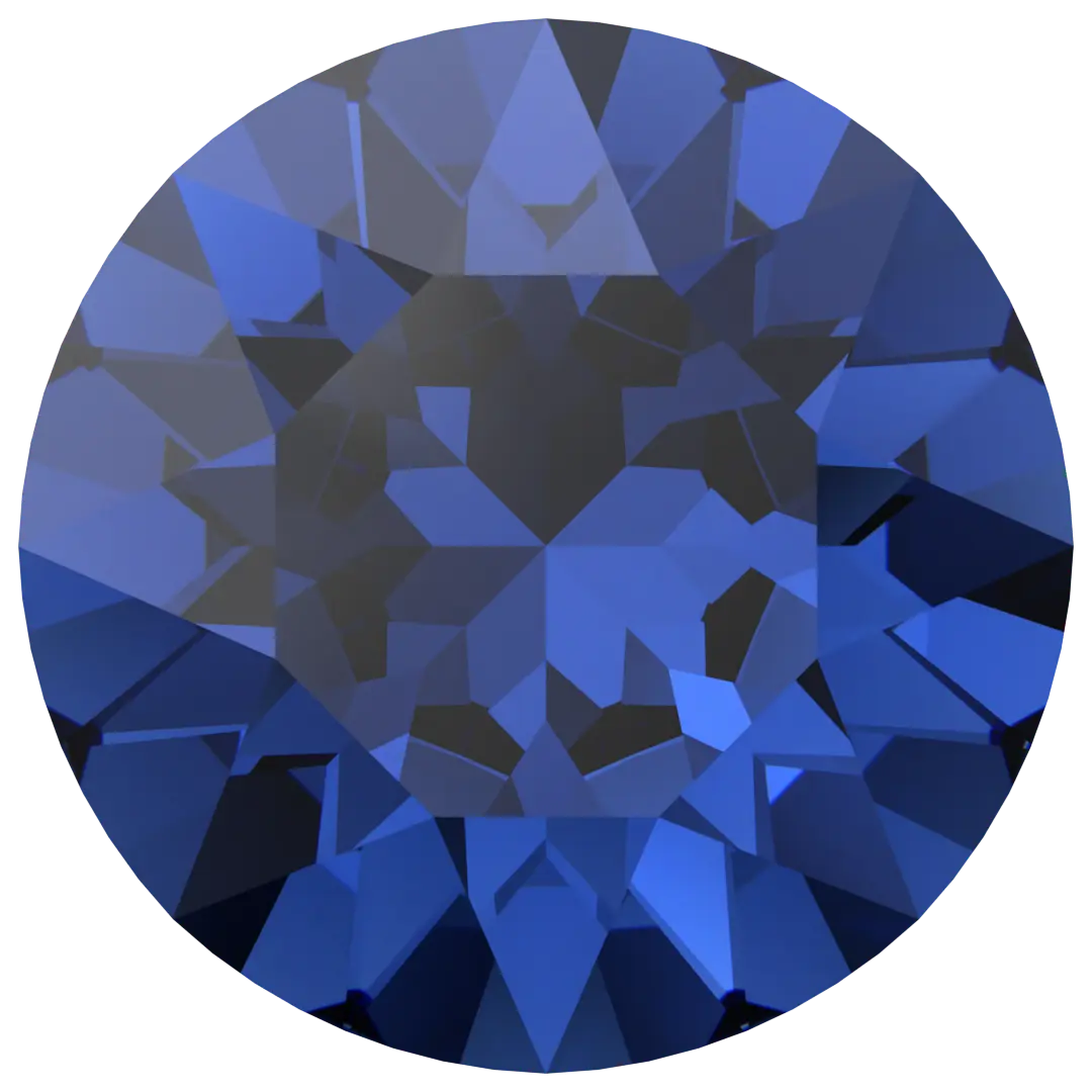 Swarovski Chatons Round Stones (1028 & 1088) Recreated Dark Sapphire - Bluestreak Crystals