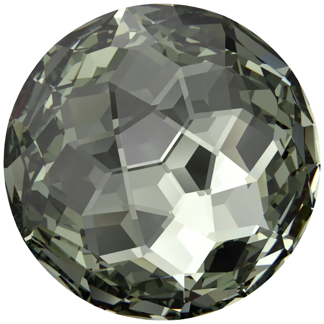 Serinity Chatons Round Stones Thin (1383) Black Diamond - Bluestreak Crystals