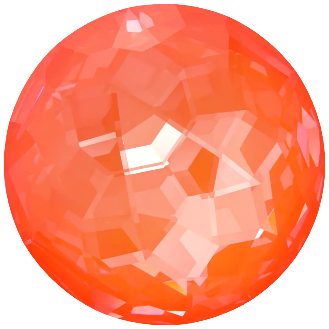 Swarovski Chatons Round Stones Fantasy (1383) Crystal Electric Orange Ignite UNFOILED - Bluestreak Crystals