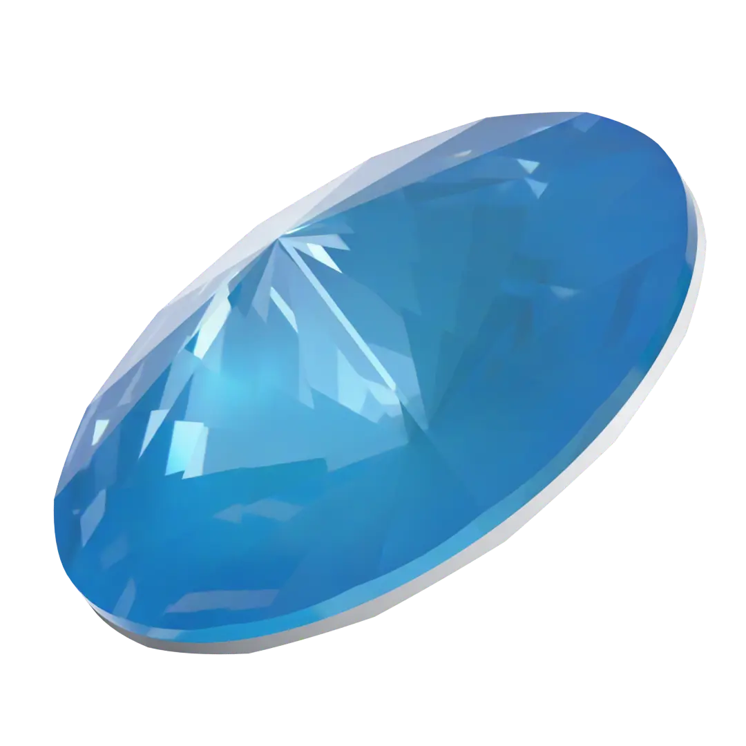 Swarovski Chatons Round Stones Rivoli (1122) Crystal Electric Blue Ignite UNFOILED - Bluestreak Crystals