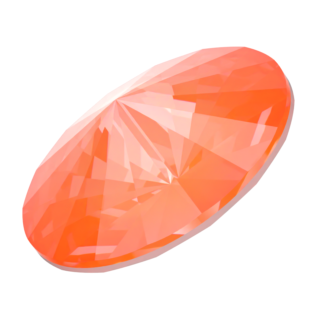 Swarovski Chatons Round Stones Rivoli (1122) Crystal Electric Orange Ignite UNFOILED - Bluestreak Crystals