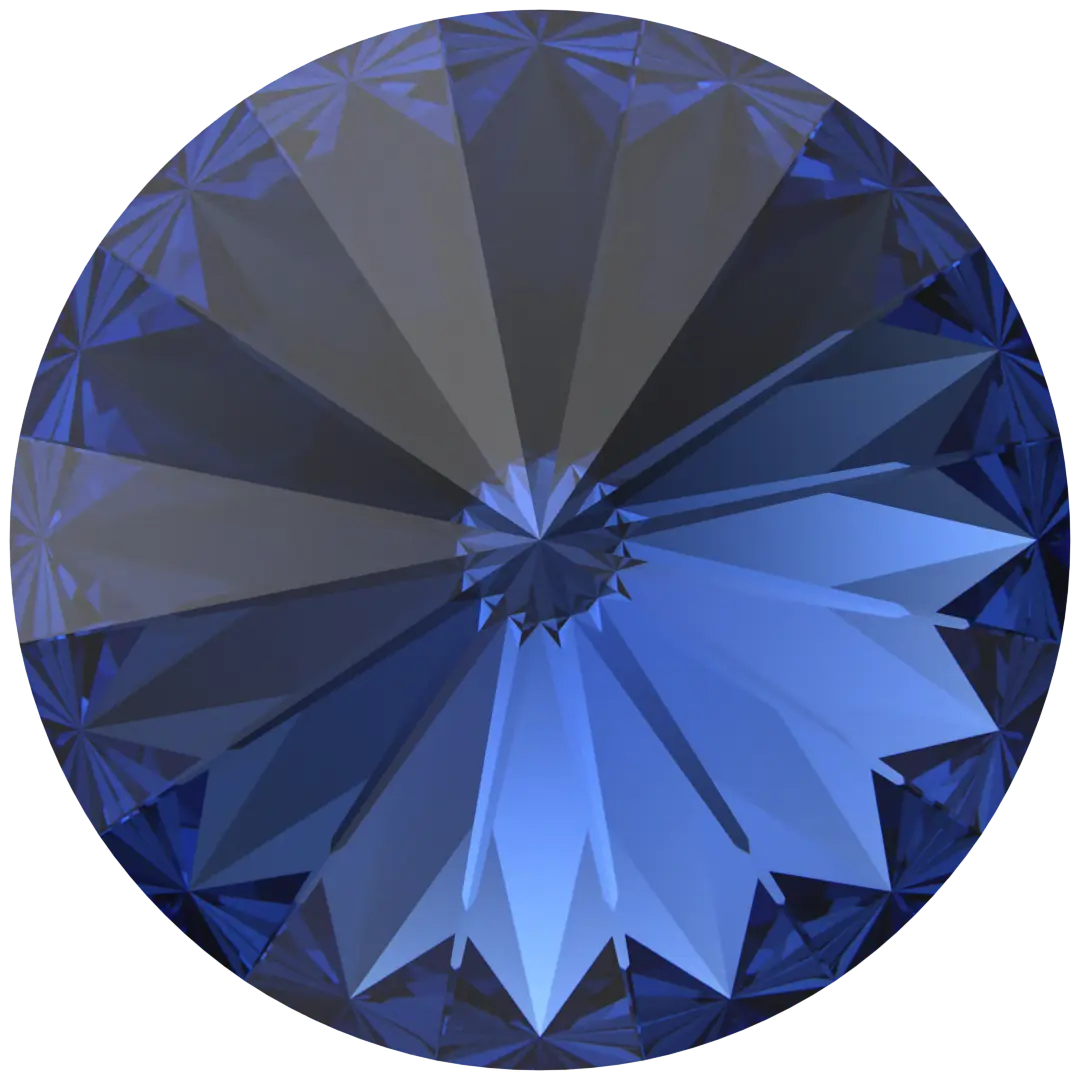 Swarovski Chatons Round Stones Rivoli (1122) Recreated Dark Sapphire - Bluestreak Crystals