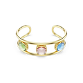 Swarovski Chroma Cuff Cushion Cut Green Gold-Tone Plated - Bluestreak Crystals