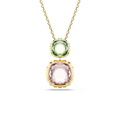 Swarovski Chroma Pendant Cushion Cut Multicolored Gold-Tone Plated - Bluestreak Crystals