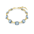 Swarovski Chroma Tennis Necklace Cushion Cut Gold-Tone Plated - Bluestreak Crystals