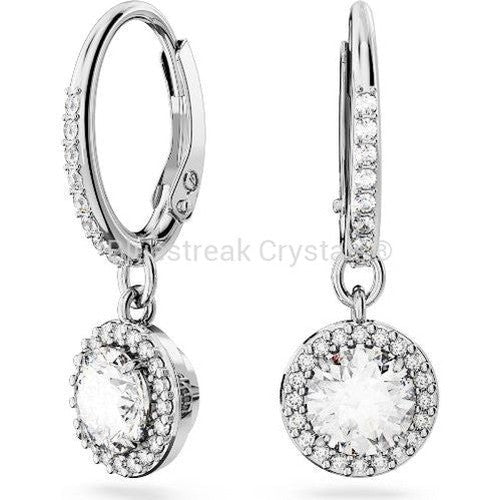 Swarovski Constella Drop Earrings Round Cut Pave White Rhodium Plated-Swarovski Jewellery-Bluestreak Crystals