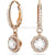Swarovski Constella Drop Earrings Round Cut Pave White Rose Gold-Tone Plated-Swarovski Jewellery-Bluestreak Crystals