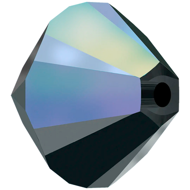 Swarovski Crystal Beads Bicone (5328) Jet AB - Bluestreak Crystals