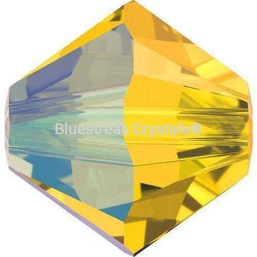Swarovski Crystal Beads Bicone (5328) Light Topaz Shimmer-Swarovski Crystal Beads-3mm - Pack of 25-Bluestreak Crystals