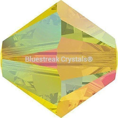 Swarovski Crystal Beads Bicone (5328) Yellow Opal AB 2X-Swarovski Crystal Beads-4mm - Pack of 25-Bluestreak Crystals