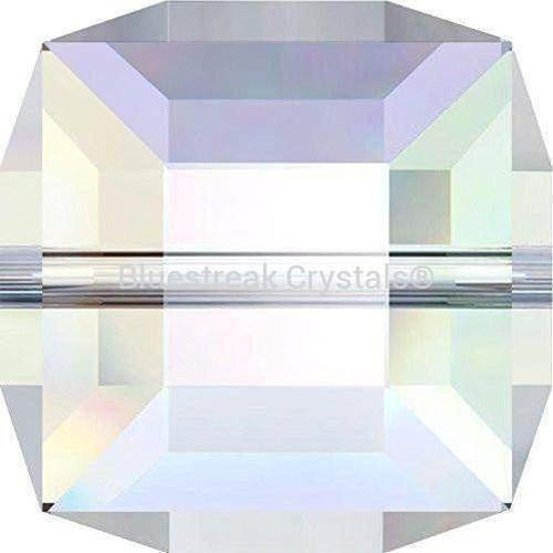 Swarovski Crystal Beads Cube (5601) Crystal AB-Swarovski Crystal Beads-4mm - Pack of 5-Bluestreak Crystals