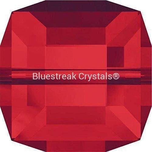 Swarovski Crystal Beads Cube (5601) Light Siam-Swarovski Crystal Beads-4mm - Pack of 5-Bluestreak Crystals