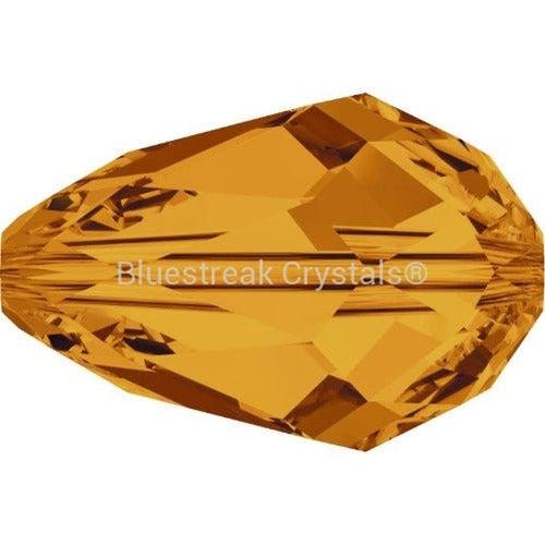 Swarovski Crystal Beads Drop (5500) Topaz-Swarovski Crystal Beads-9mm - Pack of 5-Bluestreak Crystals