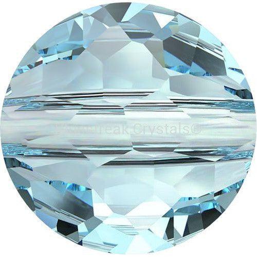 Swarovski Crystal Beads Fantasy Round (5034) Aquamarine-Swarovski Crystal Beads-6mm - Pack of 4-Bluestreak Crystals