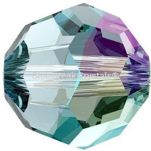 Swarovski Crystal Beads Round Aquamarine Shimmer