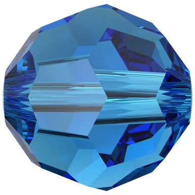 Swarovski Crystal Beads Round (5000) Capri Blue - Bluestreak Crystals