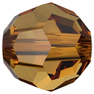 Swarovski Crystal Beads Round (5000) Light Amber - Bluestreak Crystals