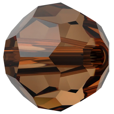 Swarovski Crystal Beads Round (5000) Smoked Amber - Bluestreak Crystals