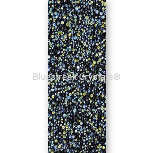 Swarovski Crystal Fabric Banding (57000) Crystal AB-Swarovski Crystal Banding-1cm-Black (012) - Hotfix-10 Metres (Wholesale)-Bluestreak Crystals