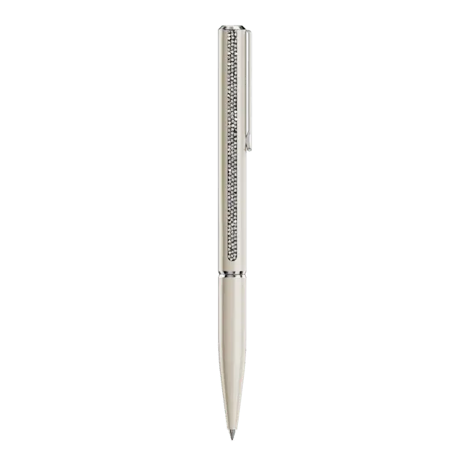 Swarovski Crystal Shimmer Glide Ballpoint Pen Beige Chrome Plated - Bluestreak Crystals