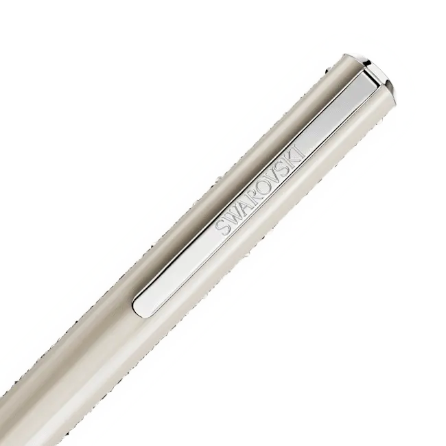 Swarovski Crystal Shimmer Glide Ballpoint Pen Beige Chrome Plated - Bluestreak Crystals