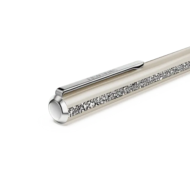 Swarovski Crystal Shimmer Glide Ballpoint Pen Beige Chrome Plated - Bluestreak Crystals