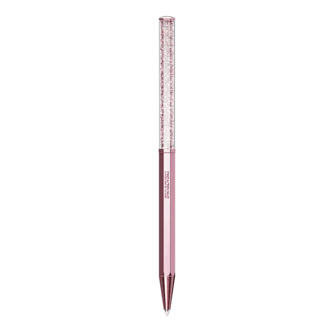 Swarovski Crystalline Ballpoint Pen Octagon Shape Pink Lacquered - Bluestreak Crystals